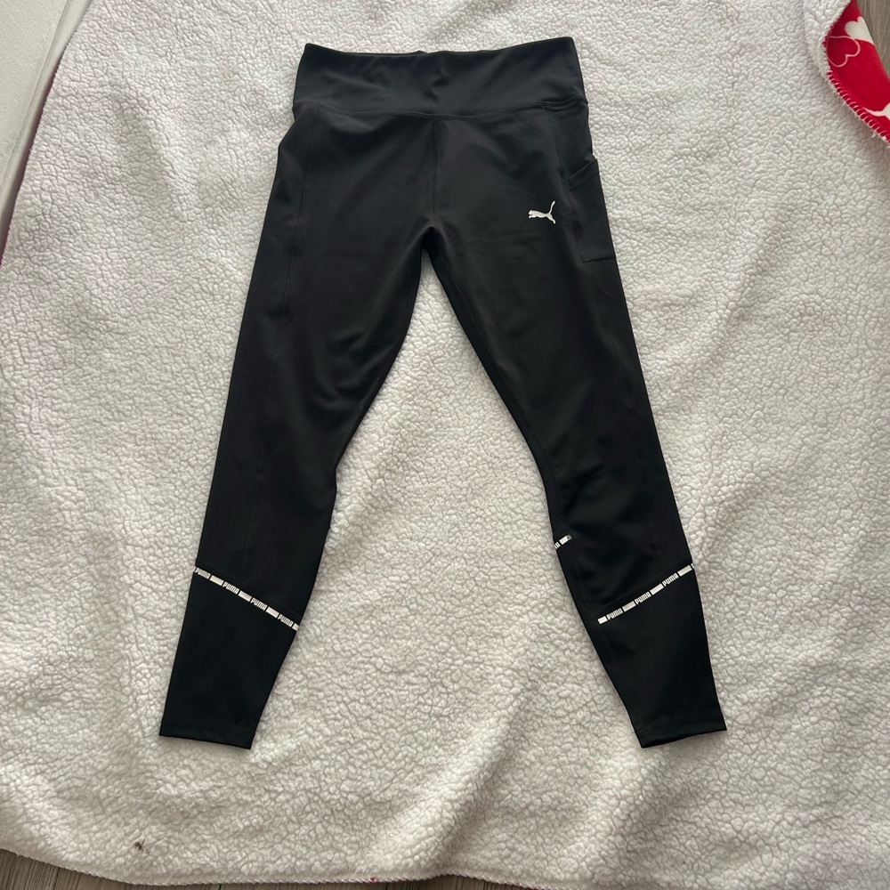 Puma  Black Leggings with White Accents